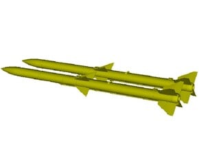 1/18 scale Raytheon AIM-120 AMRAAM missiles x 2 in Tan Fine Detail Plastic