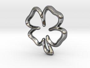 Lucky Clover Charm - 11mm in Fine Detail Polished Silver