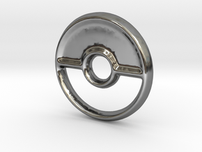 Pokeball (Closed) Charm - 11mm in Fine Detail Polished Silver