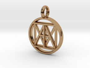 United "I AM" 3D Pendant. 21mm Nickel size in Polished Brass