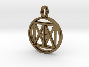 United "I AM" 3D Pendant. 21mm Nickel size in Polished Bronze