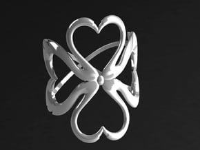 Swan-Heart Ring (small) in Polished Silver