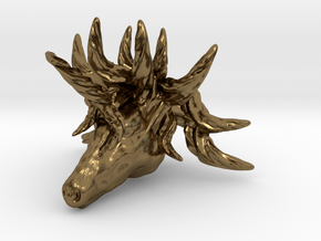 Unicorn pendant in Polished Bronze