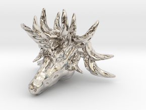 Unicorn pendant in Rhodium Plated Brass