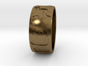 Hieroglyphes Ring in Polished Bronze