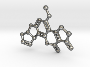 Aflatoxin B1 Molecule Necklace in Fine Detail Polished Silver