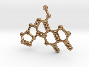 Aflatoxin B1 Molecule Necklace in Polished Brass