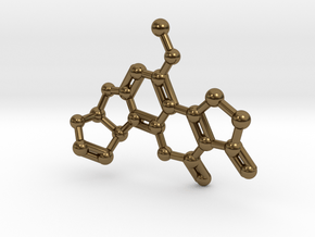 Aflatoxin B1 Molecule Necklace in Polished Bronze