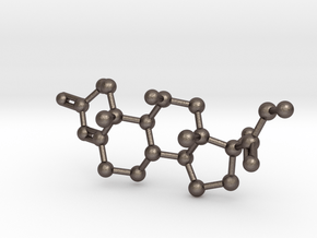 Cortisol Molecule Huge in Polished Bronzed Silver Steel