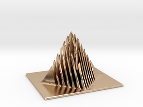 Miniature Pyramid Sculpture in 14k Rose Gold Plated Brass