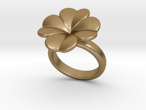 Lucky Ring 15 - Italian Size 15 in Polished Gold Steel