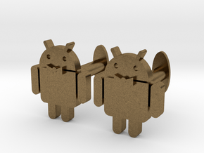 Android Cufflinks 2x  in Natural Bronze