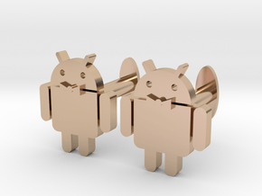 Android Cufflinks 2x  in 14k Rose Gold Plated Brass