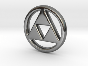 Triforce Charm - 11mm in Fine Detail Polished Silver