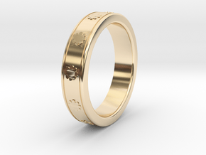 Ø0.687 inch/Ø17.45 mm Flower Ring in 14K Yellow Gold