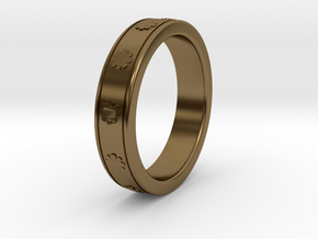 Ø0.687 inch/Ø17.45 mm Flower Ring in Polished Bronze