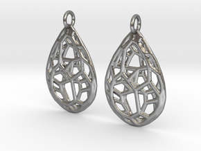 Organic Drop Earrings in Natural Silver