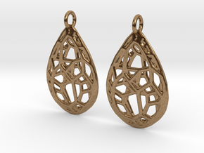 Organic Drop Earrings in Natural Brass