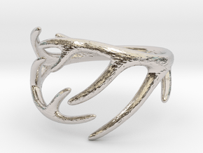 Antler Ring No.2 (Size 11) in Rhodium Plated Brass