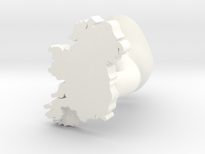 Cork Cufflink in White Processed Versatile Plastic