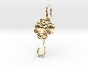 Lucky Earring With Hook in 14K Yellow Gold