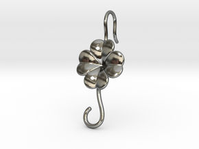 Lucky Earring With Hook in Fine Detail Polished Silver