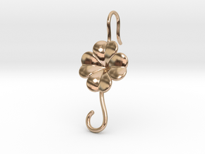 Lucky Earring With Hook in 14k Rose Gold Plated Brass