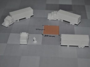 Semi Trucks 3 in Tan Fine Detail Plastic