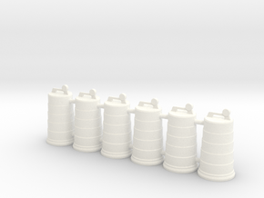 Traffic Drum 01. 1:24 Scale in White Processed Versatile Plastic