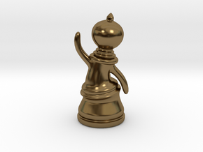 Waving Pawn in Polished Bronze