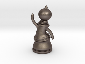 Waving Pawn in Polished Bronzed Silver Steel