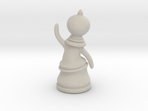 Waving Pawn in Natural Sandstone
