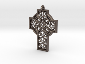 Celtic Cross in Polished Bronzed Silver Steel