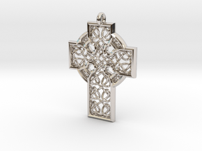 Celtic Cross in Rhodium Plated Brass