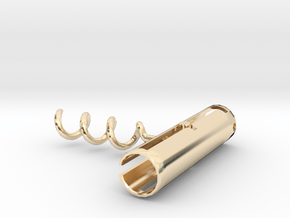 Luxurious Corkscrew Keychain in 14K Yellow Gold
