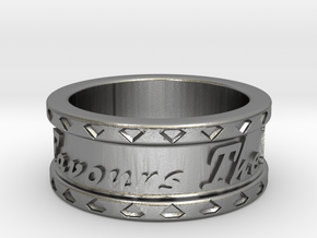 Fortune Favours The Brave. Ring Size 10.5 in Natural Silver