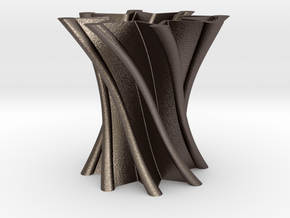 Vase01 in Polished Bronzed Silver Steel