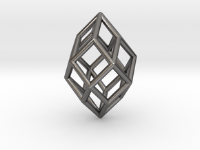  0490 Polar Zonohedron E [5] #001 in Polished Nickel Steel