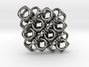 Spherical Cuboid Pattern Design in Fine Detail Polished Silver