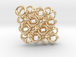 Spherical Cuboid Pattern Design in 14k Gold Plated Brass
