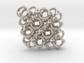 Spherical Cuboid Pattern Design in Rhodium Plated Brass
