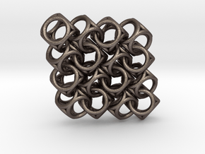 Spherical Cuboid Pattern Design in Polished Bronzed Silver Steel