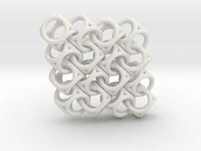Spherical Cuboid Pattern Design in White Natural Versatile Plastic