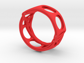 Voronoi Alphabet Bracelet (002) in Red Processed Versatile Plastic