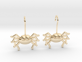 Cute Spider Earrings in 14k Gold Plated Brass