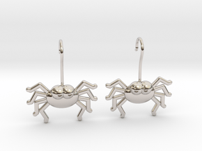 Cute Spider Earrings in Rhodium Plated Brass