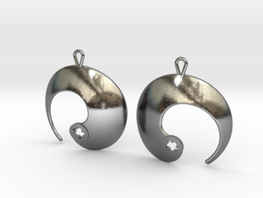 Enso No. 1 Earrings in Polished Silver