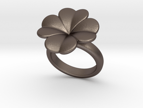 Lucky Ring 22 - Italian Size 22 in Polished Bronzed Silver Steel