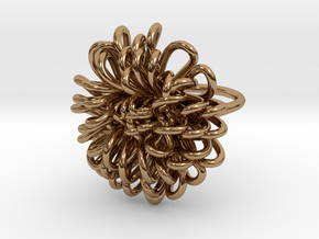 Ring 'Wiener Blume', Size 8.5 (Ø 18.6 mm) in Polished Brass
