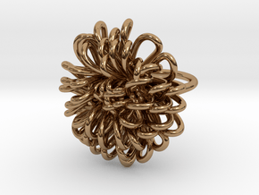 Ring 'Wiener Blume', Size 7.5 (Ø 17.7 mm) in Polished Brass